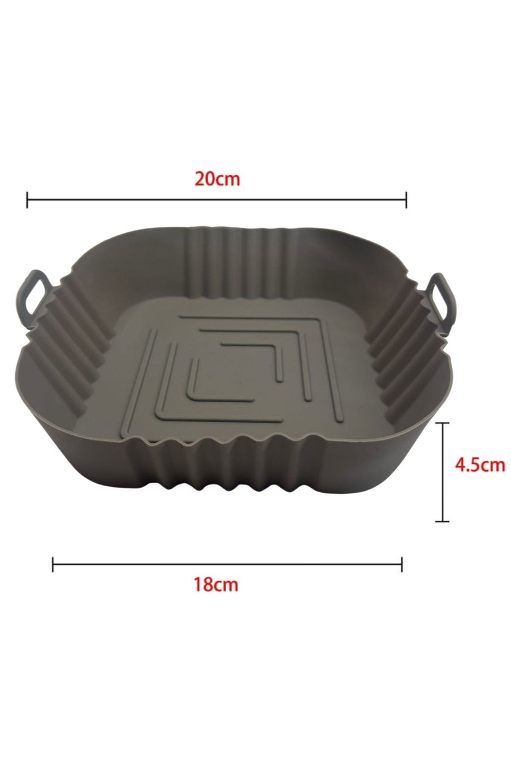 Renkli Isıya Dayanıklı Yıkanılabilir Silikon Fırın Airfryer Kare Model Pişirme Matı 20 cm