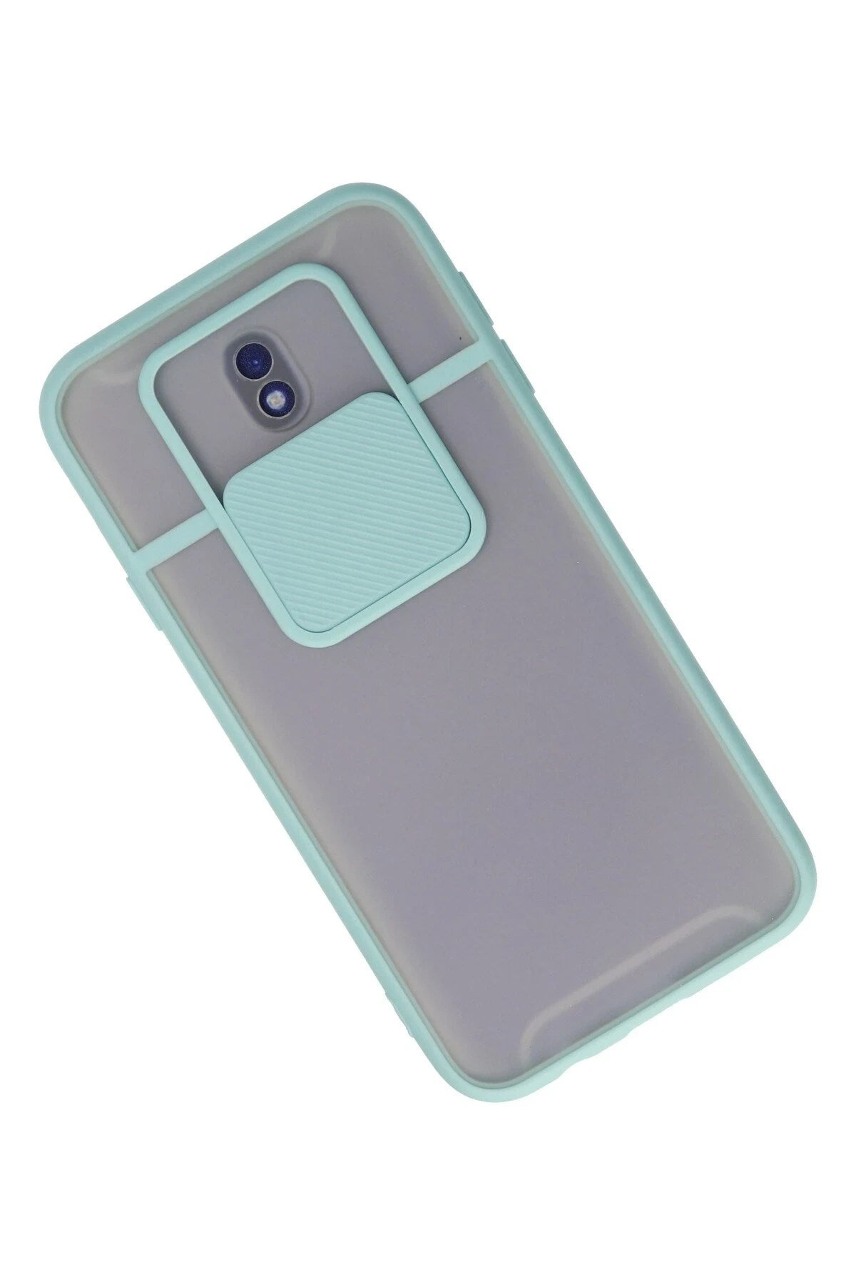 Mey İthalat® Samsung Galaxy J7 Pro / J730 Kılıf Palm Buzlu Kamera Sürgülü Silikon - Turkuaz