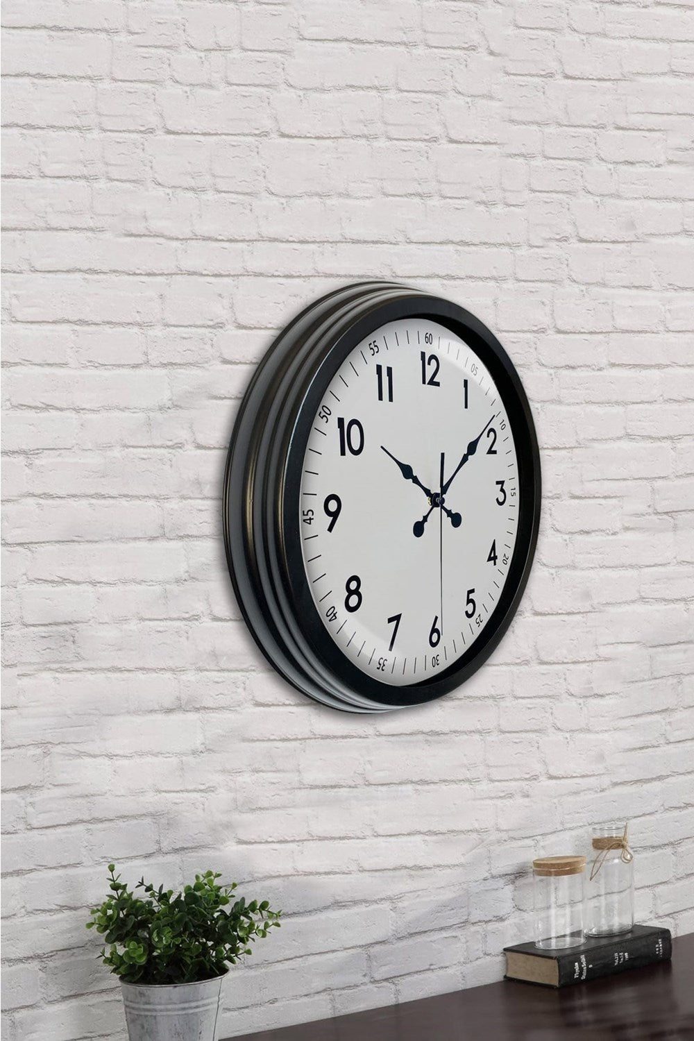 40 cm Siyah Metal Standart Duvar Saati