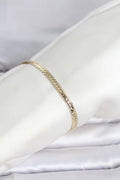 Mey İthalat® CM 14K Gold Renk Lazerli Yassı Zincir Model Kadın Bileklik
