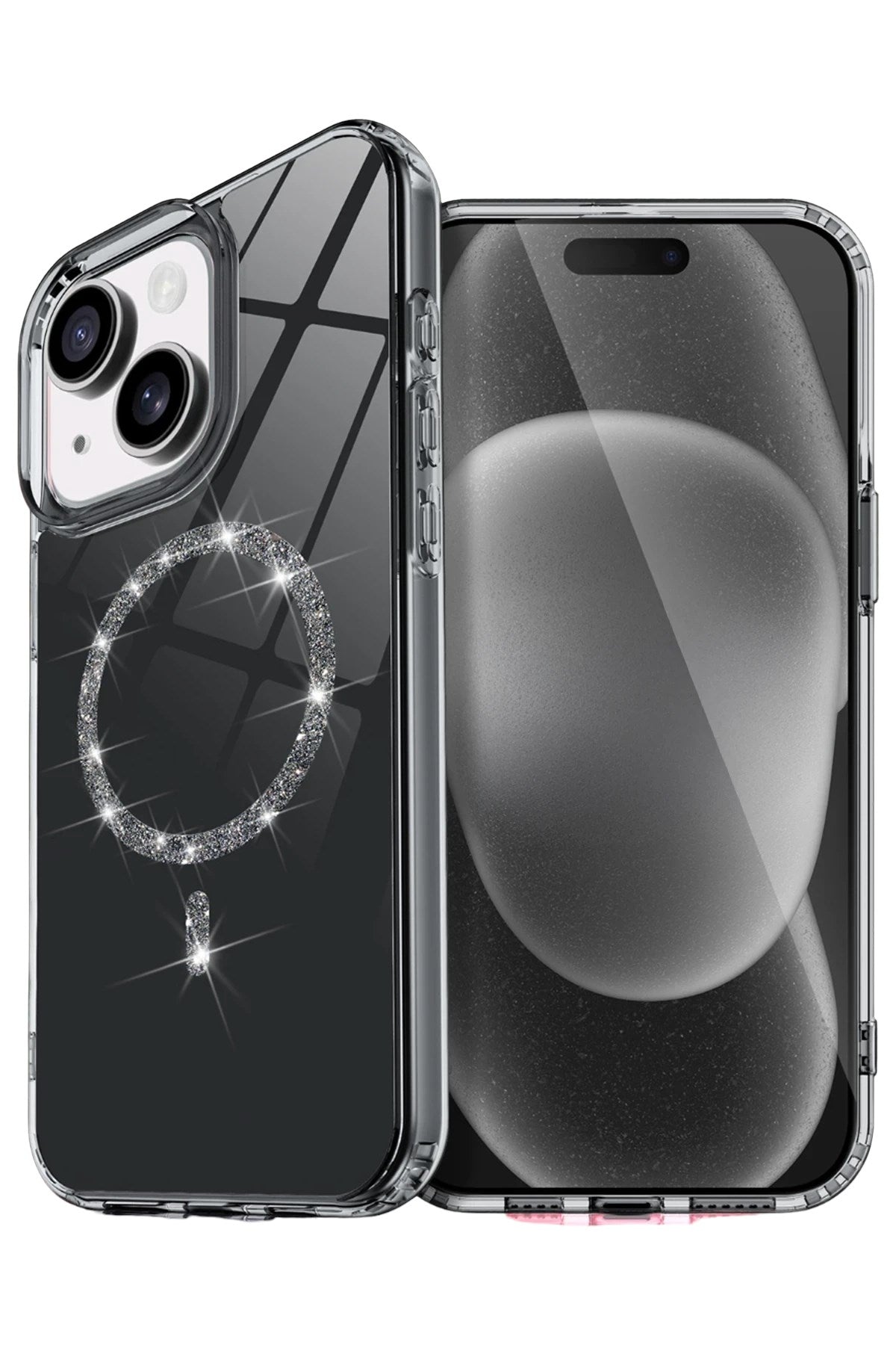Mey İthalat® iPhone 15 Plus Live Diamond Magsafe Kapak - Siyah