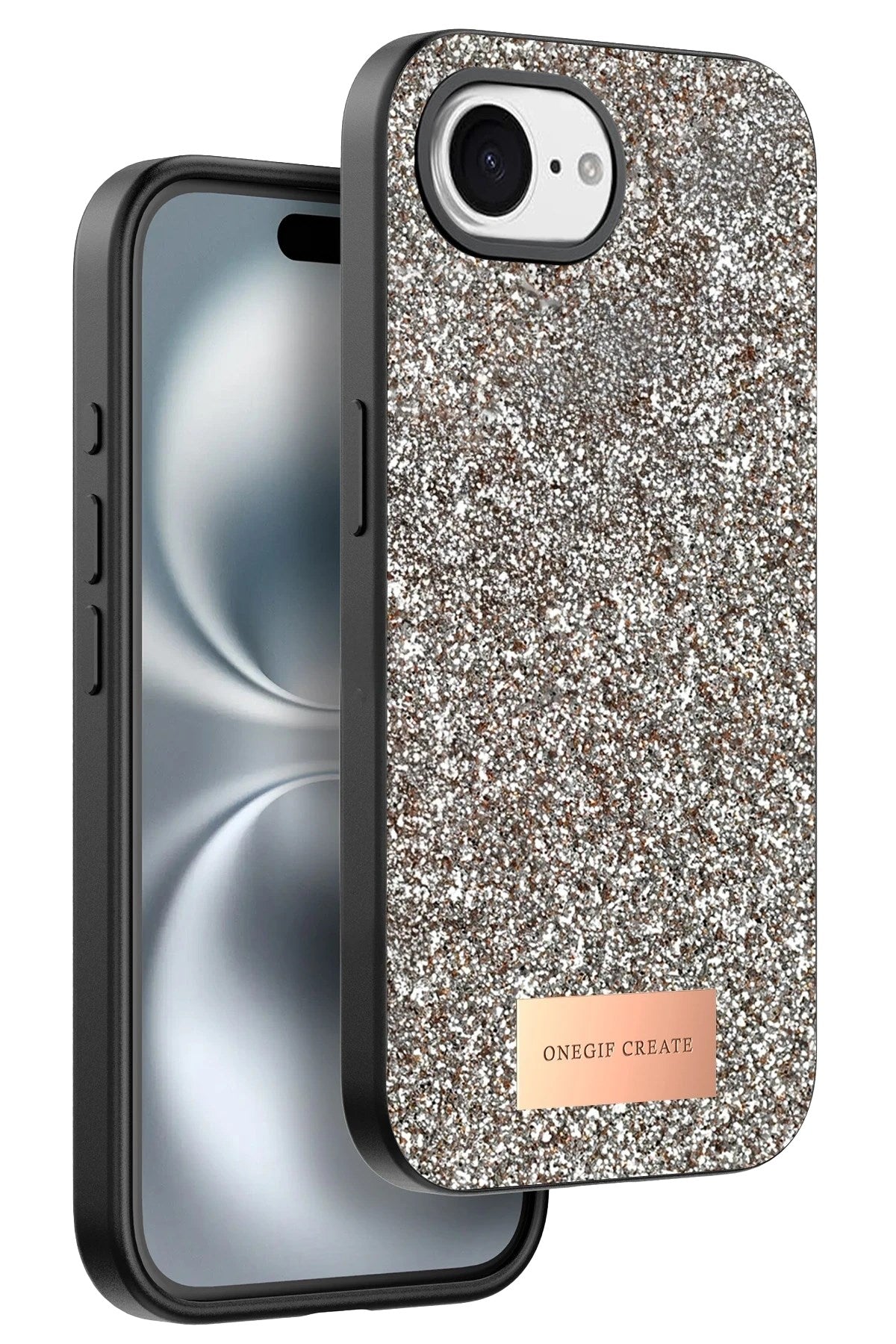 Mey İthalat® iPhone 16E Bright Simli Kapak - Gold