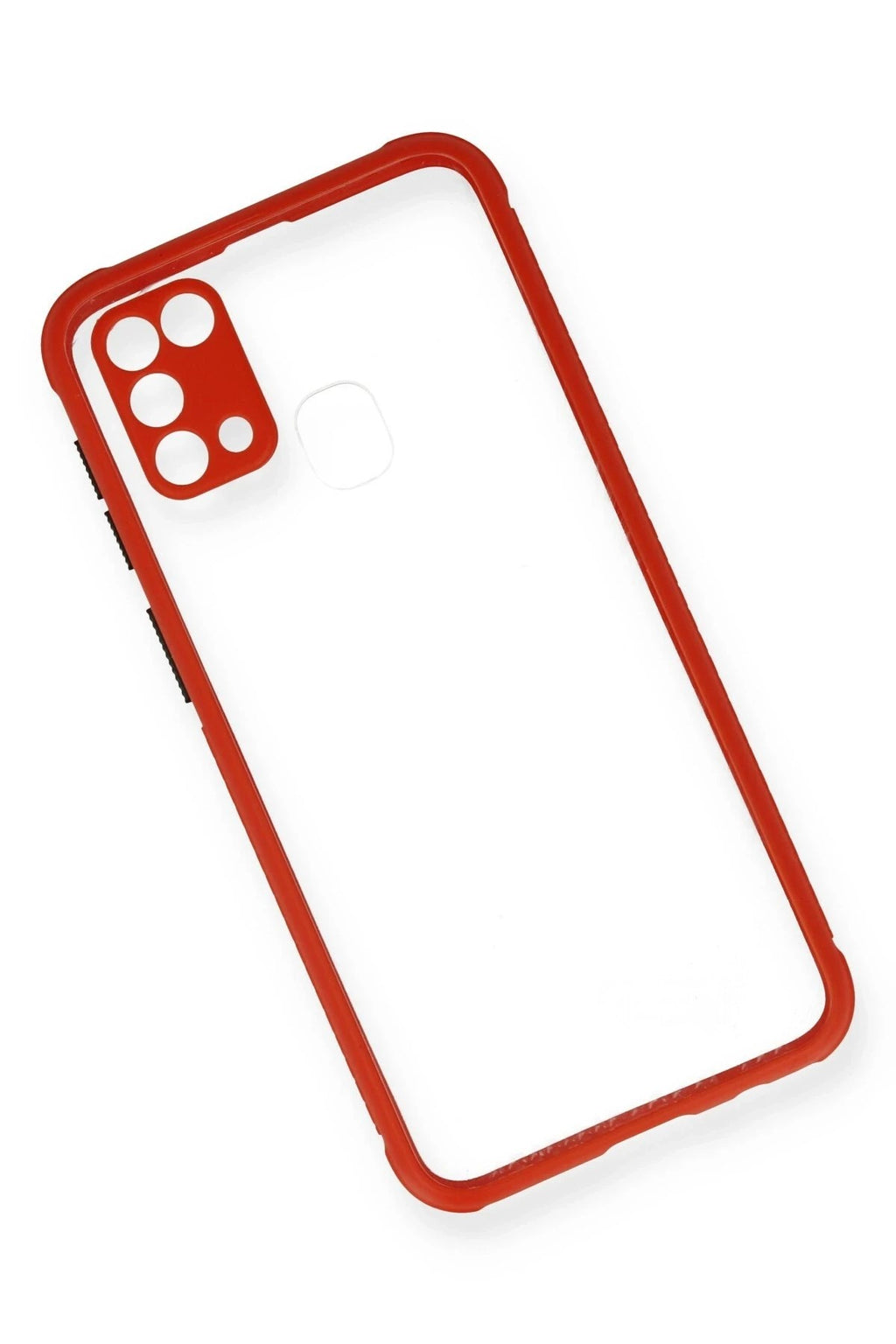 Mey İthalat® Samsung Galaxy M31 Kılıf Miami Şeffaf Silikon - Kırmızı
