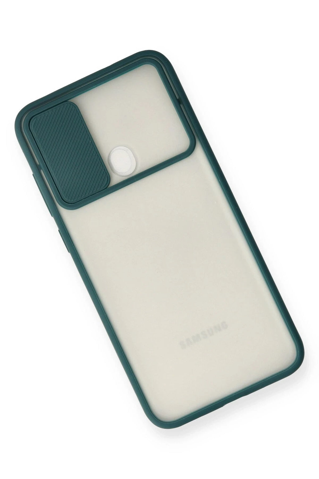 Mey İthalat® Samsung Galaxy A11 Kılıf Palm Buzlu Kamera Sürgülü Silikon - Yeşil