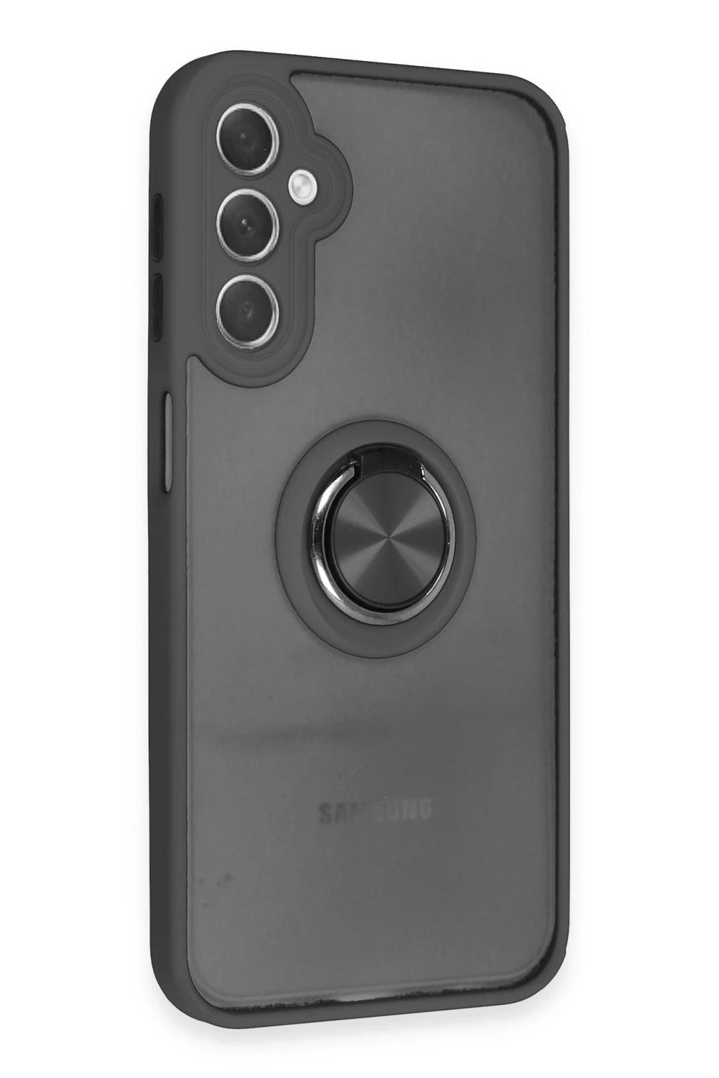 Mey İthalat® Samsung Galaxy A24 4G Kılıf Montreal Yüzüklü Silikon Kapak - Siyah