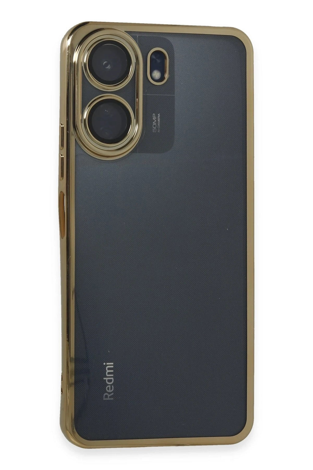 Mey İthalat® Redmi 13C Kılıf Lensli Silikon - Gold