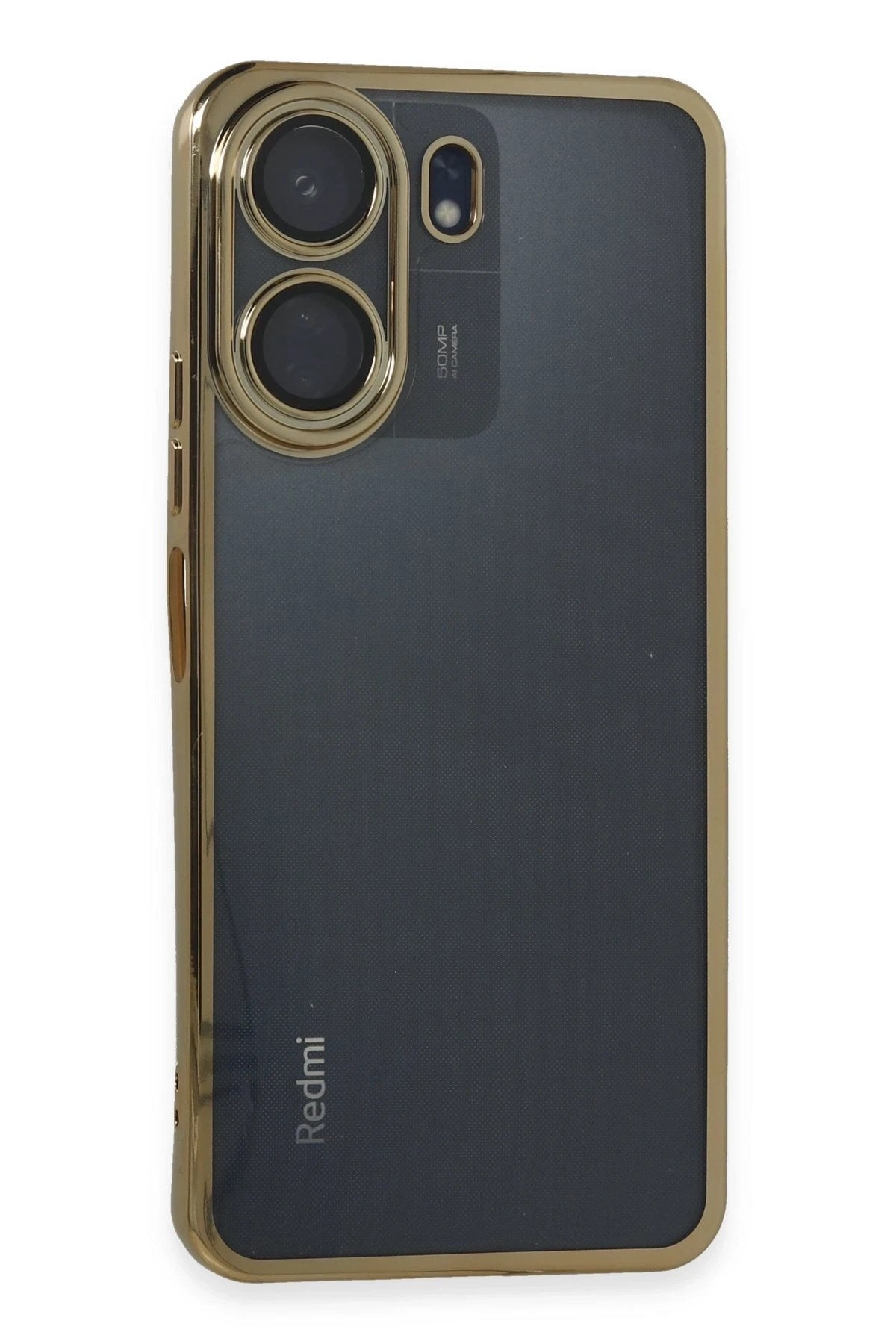 Mey İthalat® Redmi 13C Kılıf Lensli Silikon - Gold