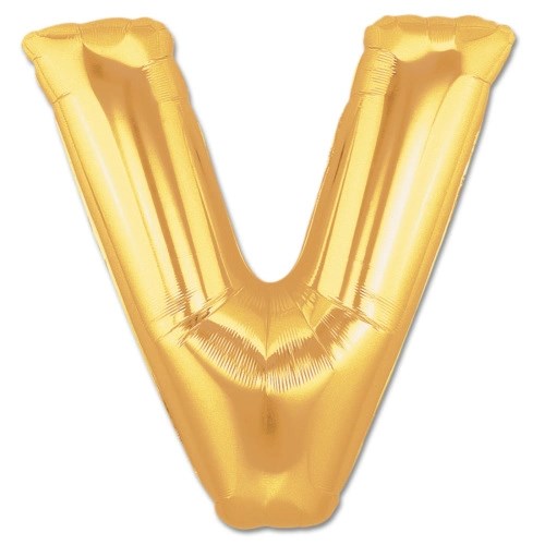 Mey İthalat® V Harf Folyo Balon Altın Renk 40 inç