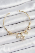 Mey İthalat® Pirinç Zirkon Taşlı Yıldız Model Gold Renk Charm Bileklik