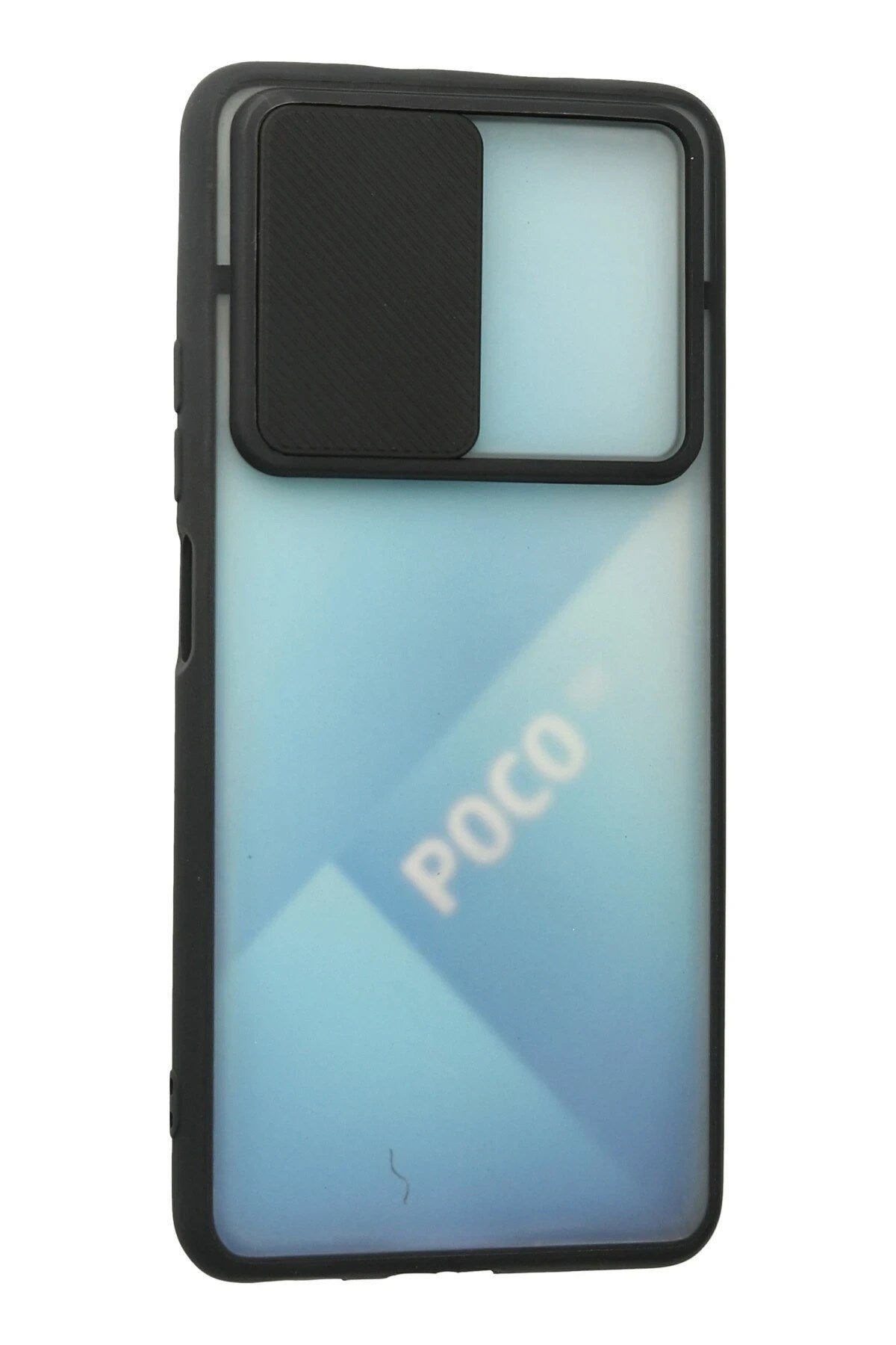 Mey İthalat® Poco F3 Kılıf Palm Buzlu Kamera Sürgülü Silikon - Siyah