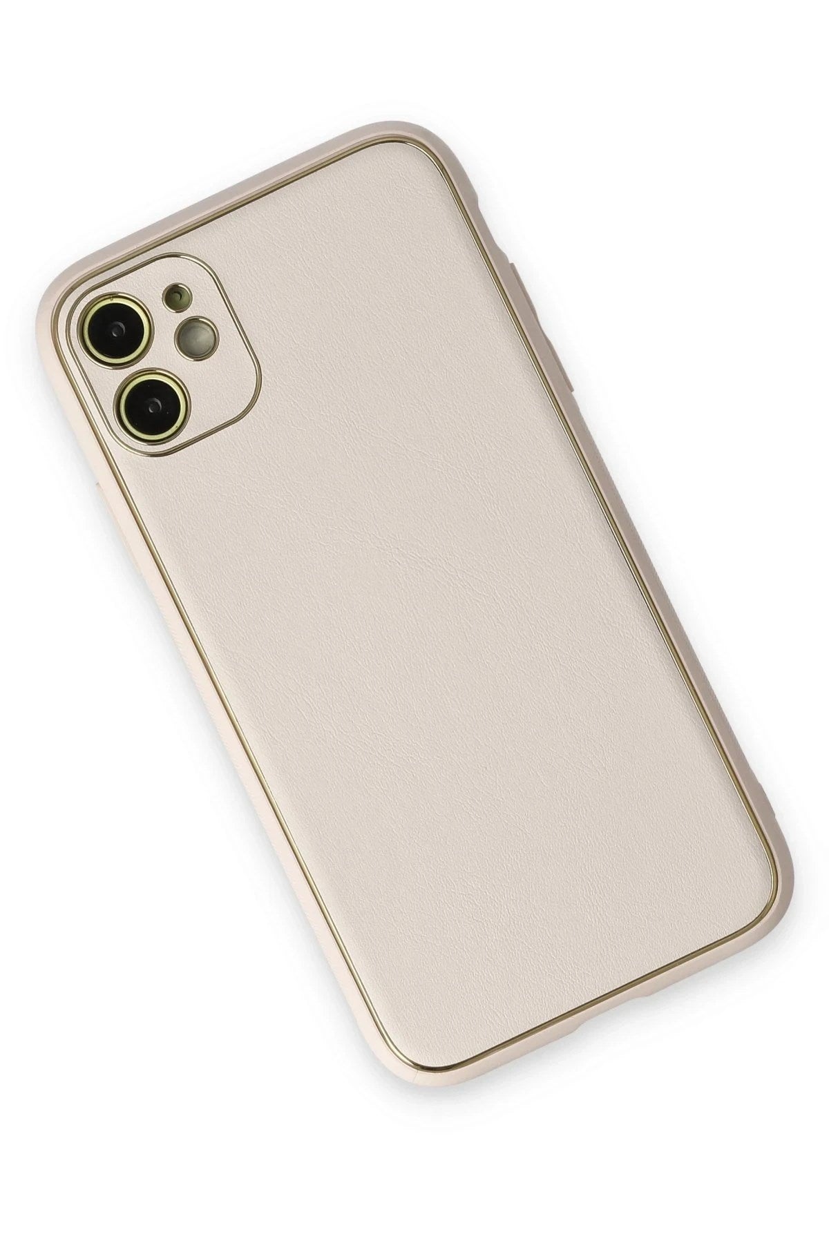 Mey İthalat® iPhone 12 Kılıf Coco Deri Silikon Kapak - Beyaz