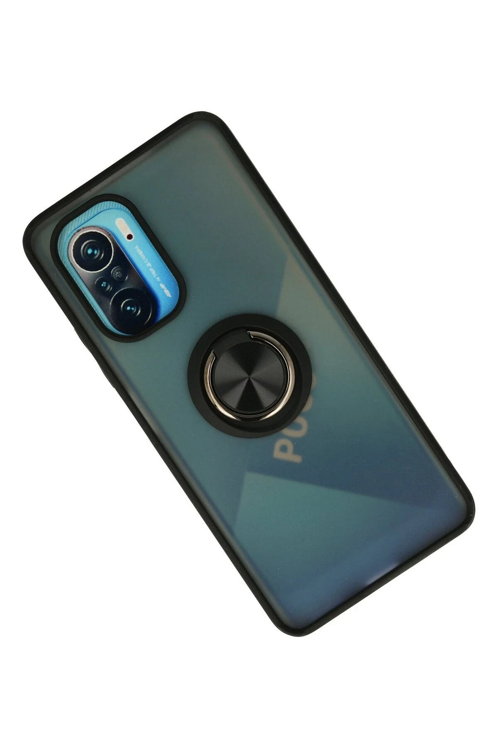 Mey İthalat® Redmi K40 Kılıf Montreal Yüzüklü Silikon Kapak - Siyah