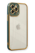 Mey İthalat® iPhone 12 Pro Kılıf Liva Lens Silikon - Yeşil