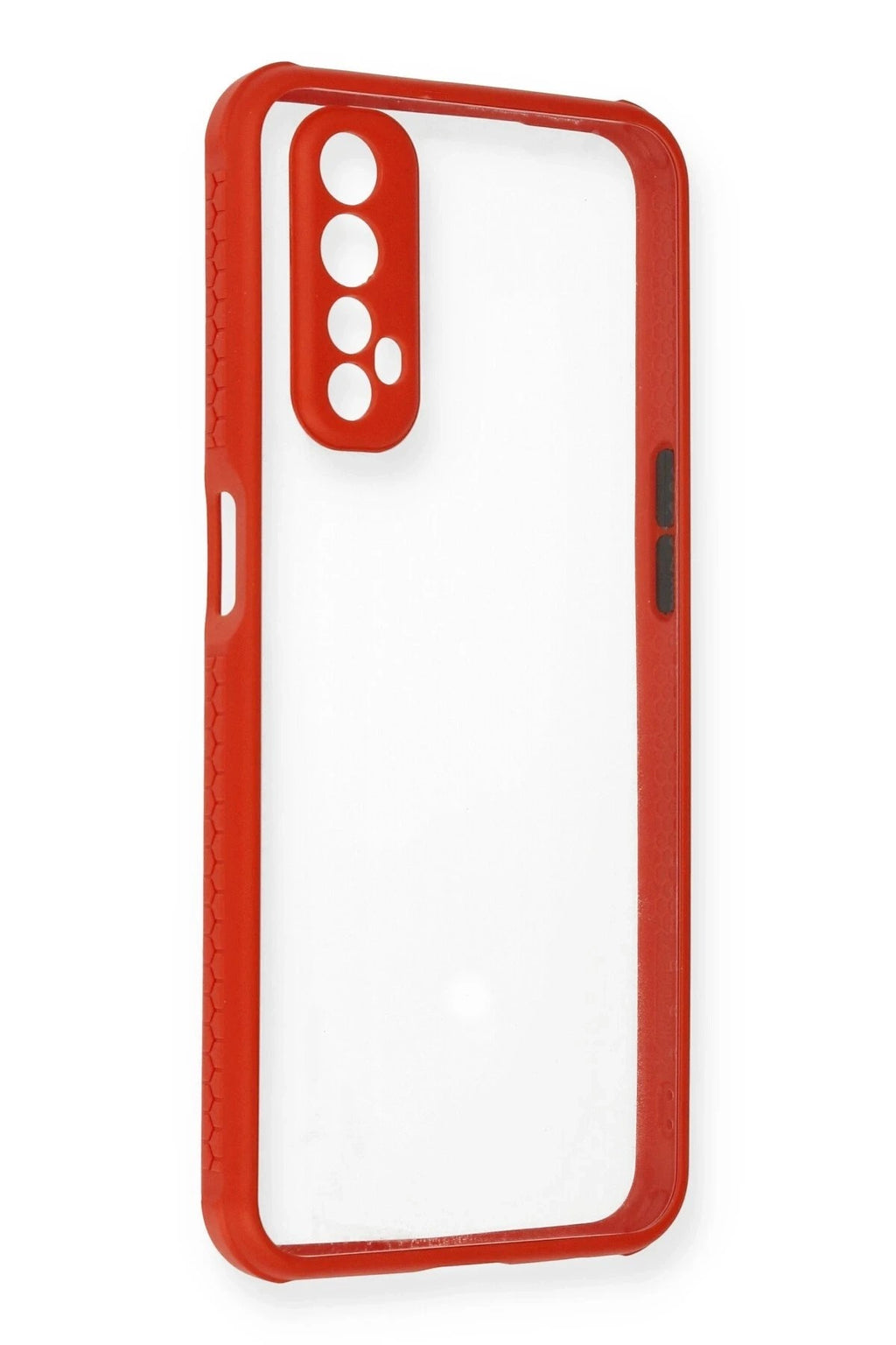 Mey İthalat® Realme 7 Kılıf Miami Şeffaf Silikon - Kırmızı