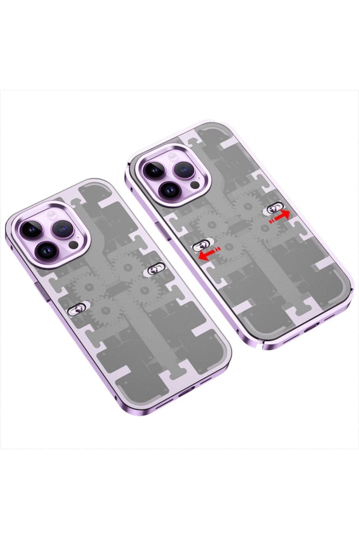 Mey İthalat® iPhone 13 Pro Max Kılıf Mekanik Bumper Kapak - Derin Mor
