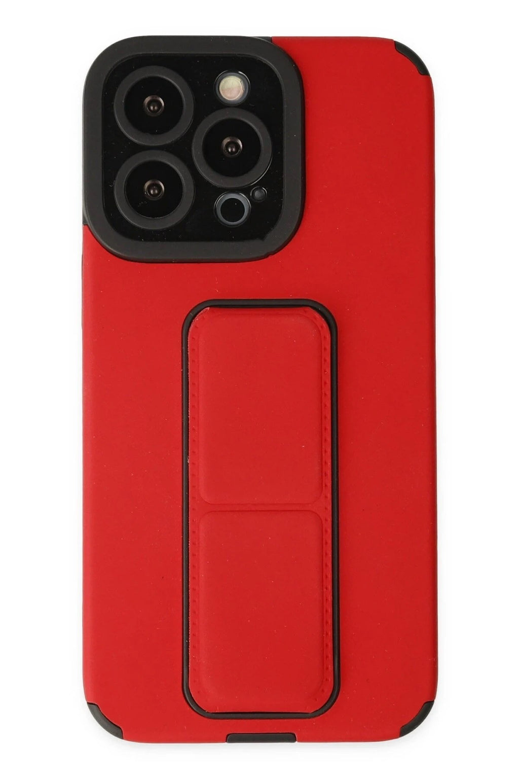 Mey İthalat® iPhone 13 Pro Max Kılıf Mega Standlı Silikon - Kırmızı