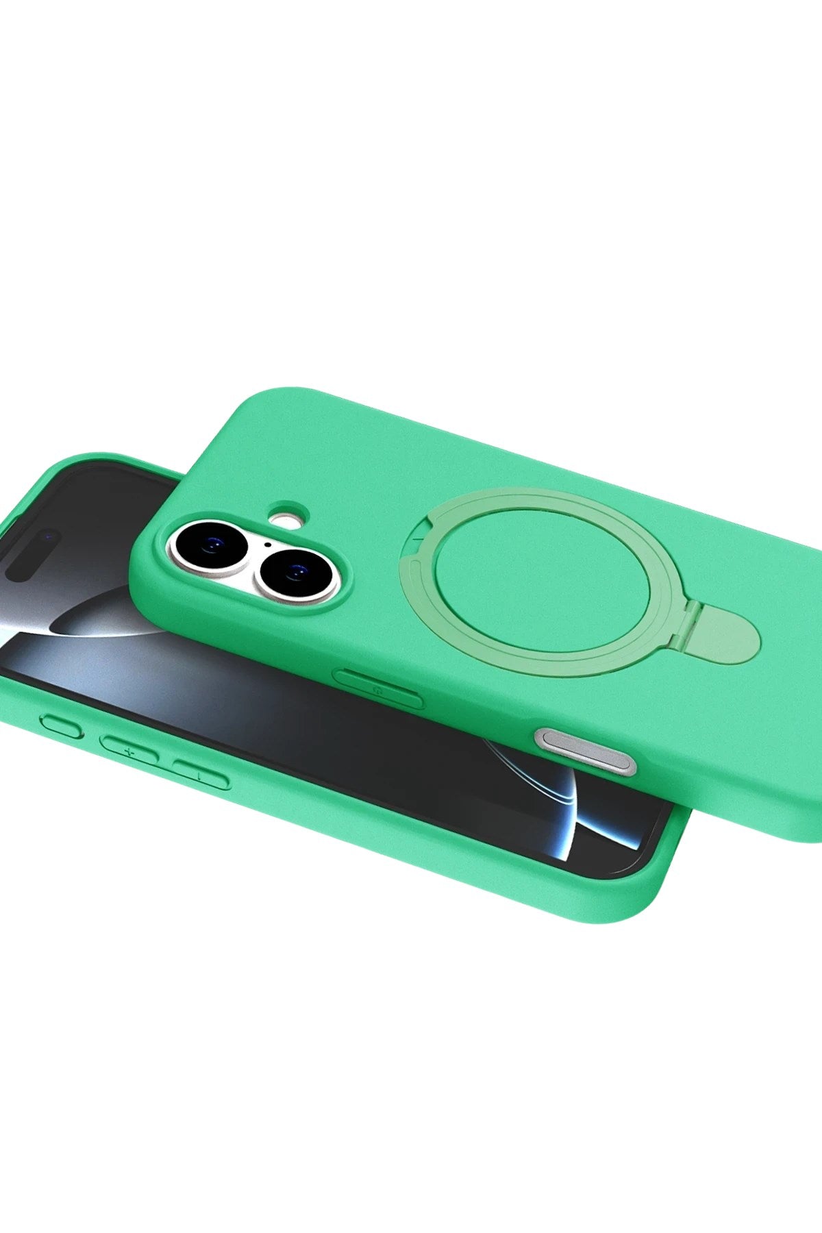Mey İthalat® iPhone 16 Plus Regal Magsafe Standlı Kapak - Yeşil