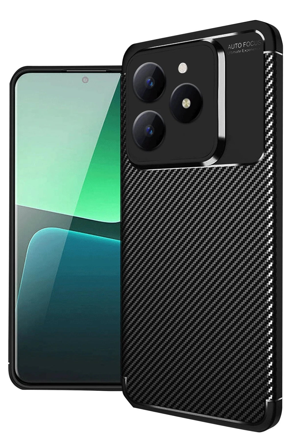Mey İthalat® Realme C61 Kılıf Auto Focus Karbon Kapak - Siyah