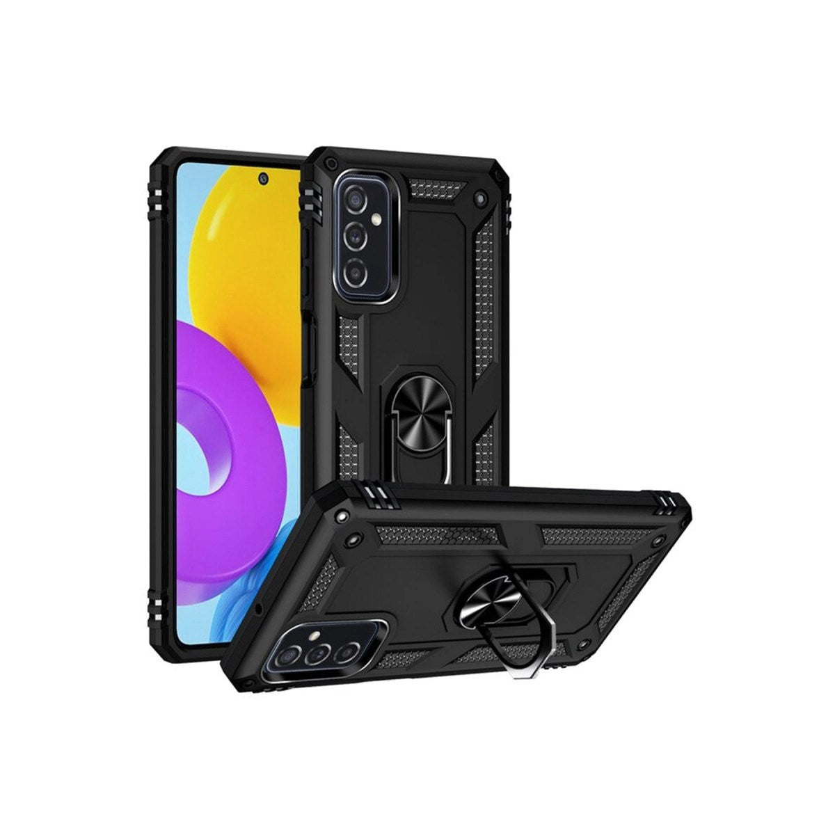 Mey İthalat® Samsung Galaxy M52 5G Kılıf Sofya Yüzüklü Silikon Kapak - Siyah
