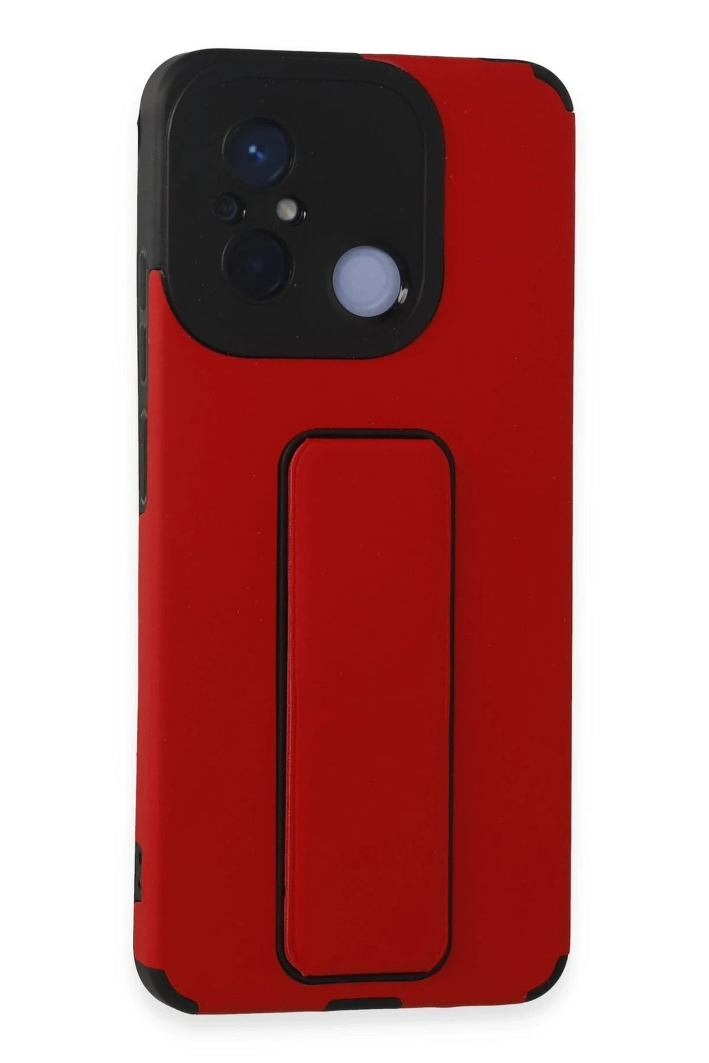 Mey İthalat® Redmi 12C Kılıf Mega Standlı Silikon - Kırmızı