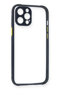 Mey İthalat® iPhone 12 Pro Kılıf Miami Şeffaf Silikon - Lacivert