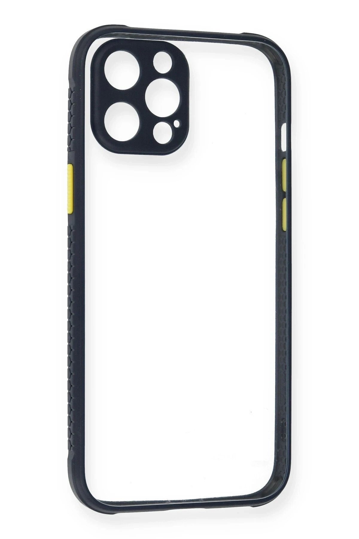 Mey İthalat® iPhone 12 Pro Kılıf Miami Şeffaf Silikon - Lacivert