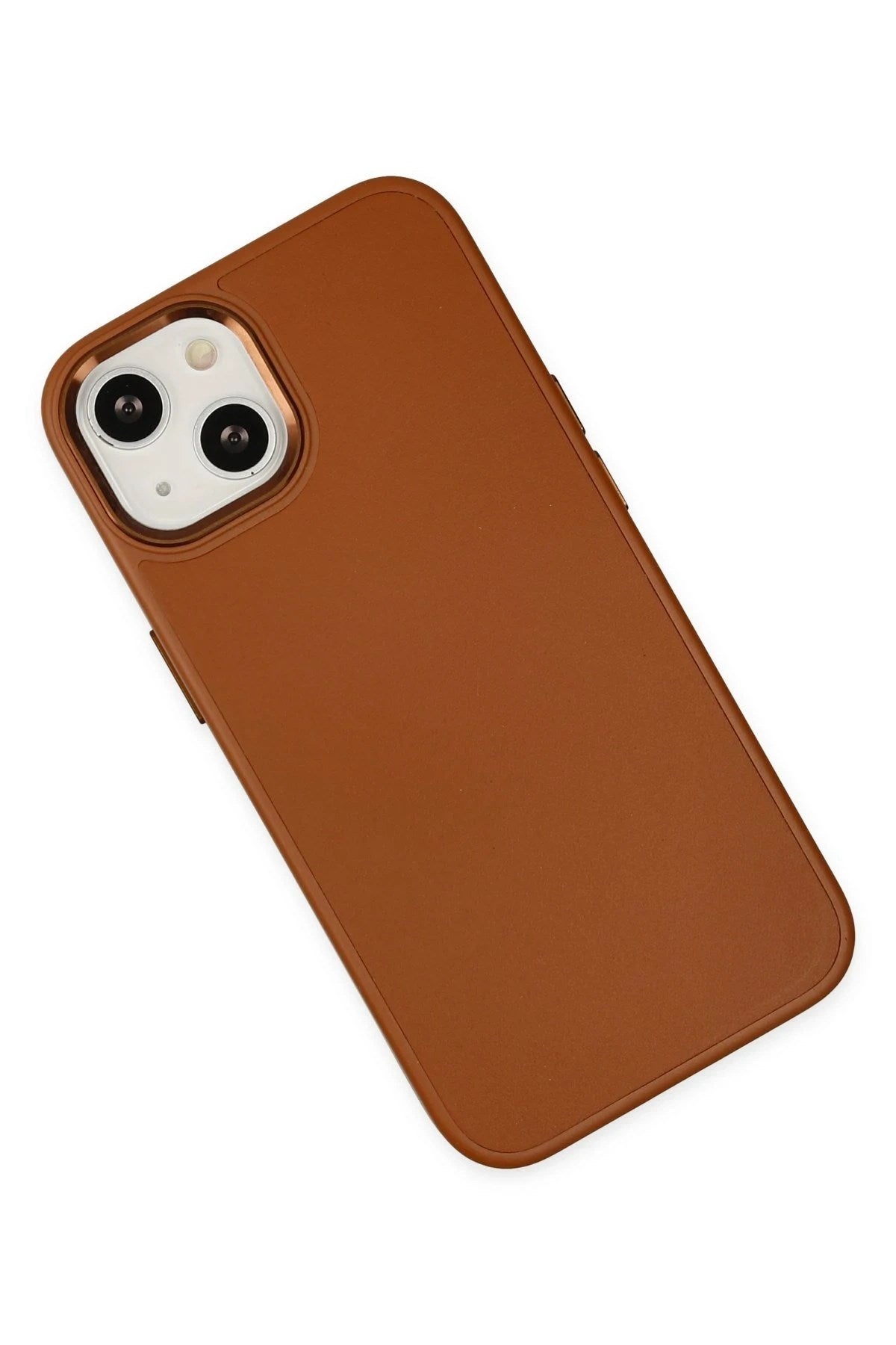 Mey İthalat® iPhone 14 Plus Kılıf Asya Deri Silikon - Kahverengi