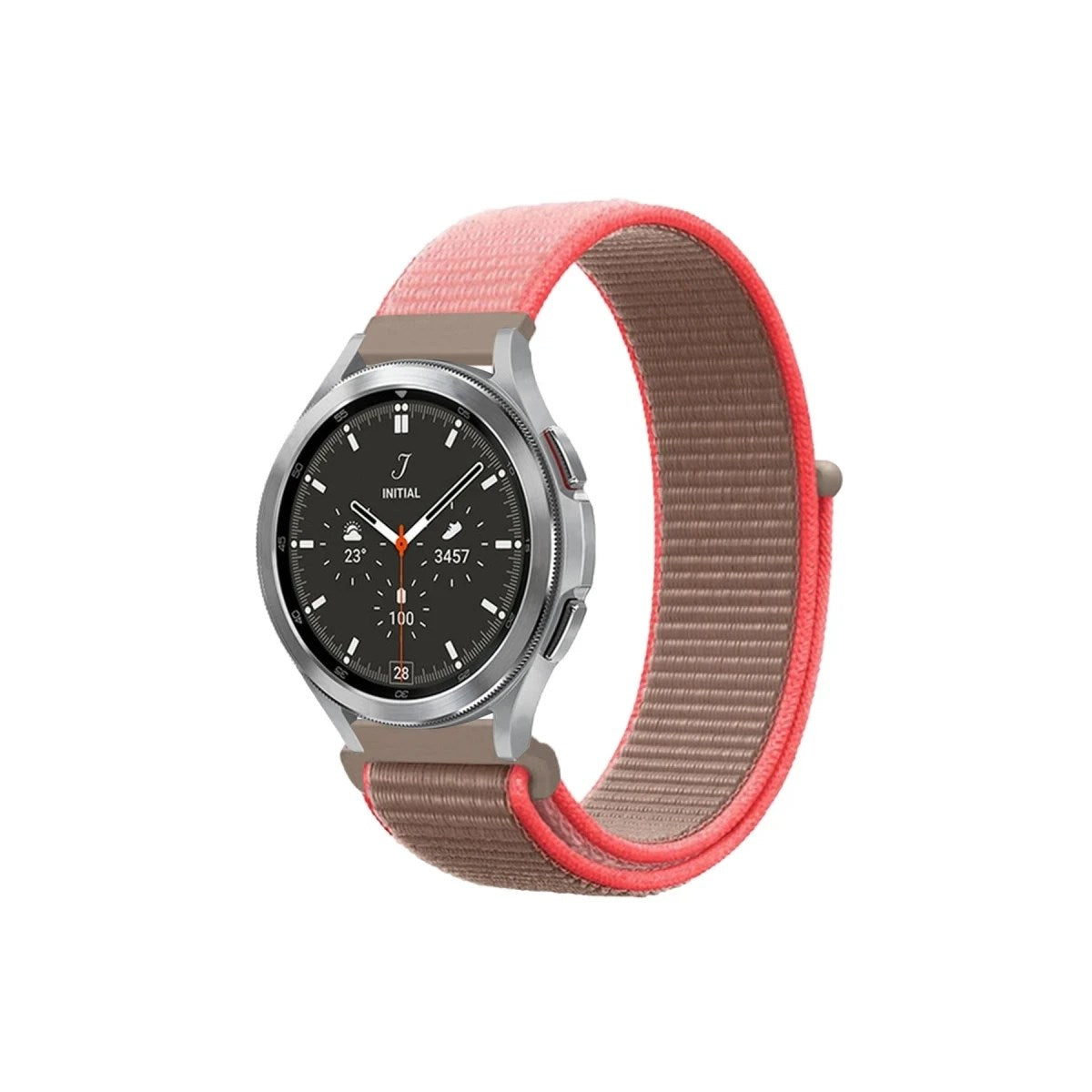 Mey İthalat® Watch 22mm Hasırlı Cırtcırtlı Kordon - Pembe