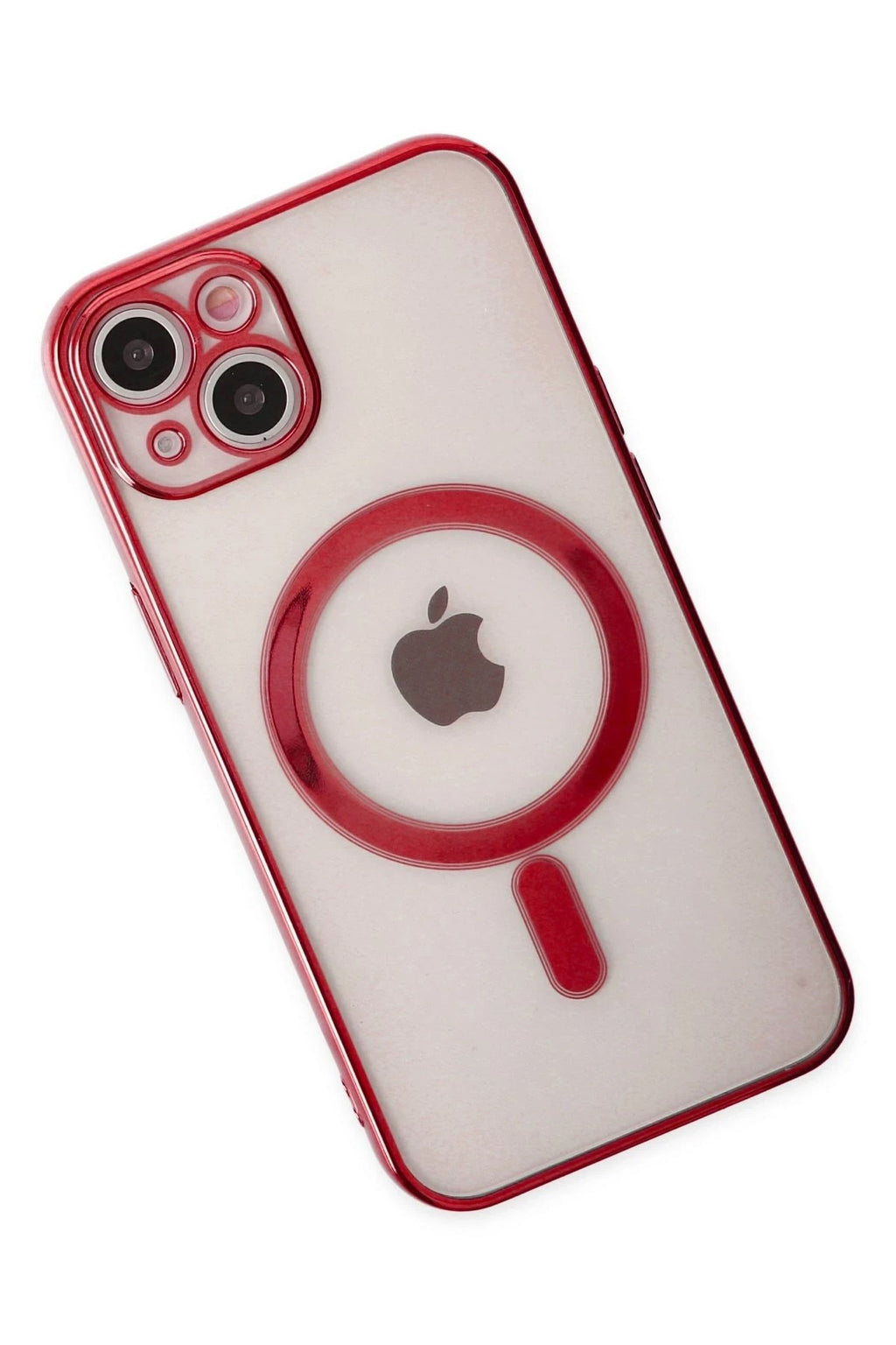 Mey İthalat® iPhone 14 Plus Kılıf Magneticsafe Lazer Silikon - Kırmızı