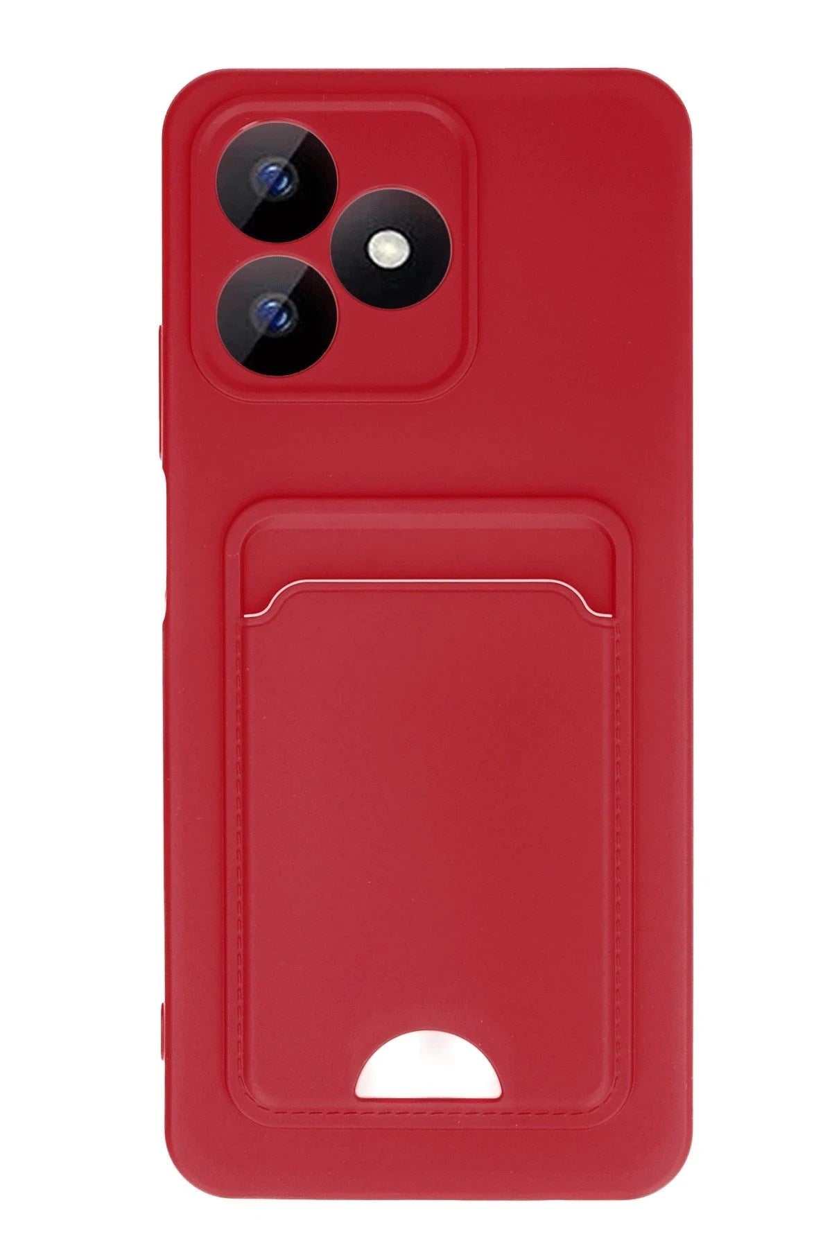 Mey İthalat® Realme Note 50 4G Kılıf Kelvin Kartvizitli Silikon - Kırmızı