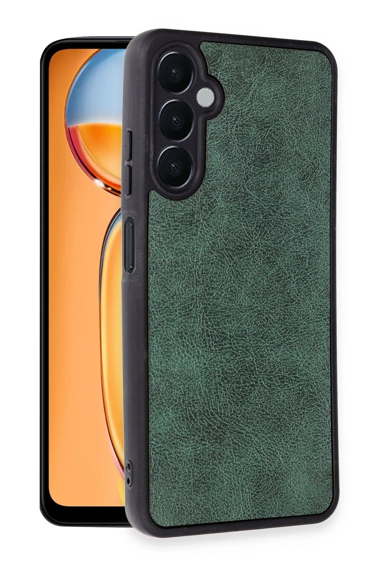 Mey İthalat® Samsung Galaxy A15 4G Kılıf Aras Deri Kapak - Koyu Yeşil