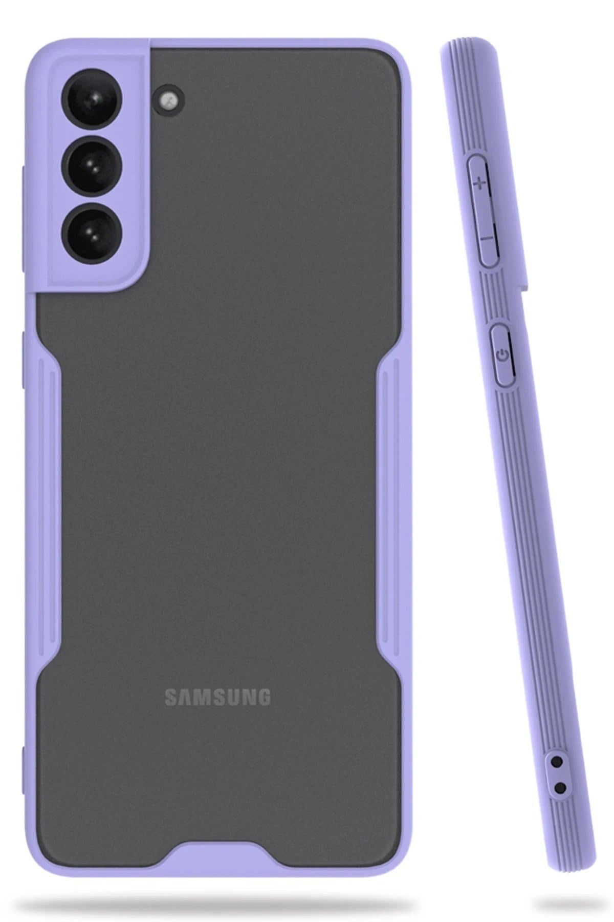 Mey İthalat® Samsung Galaxy S21 Plus Kılıf Platin Silikon - Lila