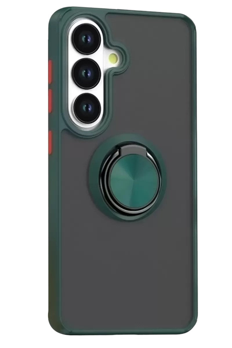 Mey İthalat® Samsung Galaxy S26 Plus Montreal Yüzüklü Silikon Kapak - Yeşil