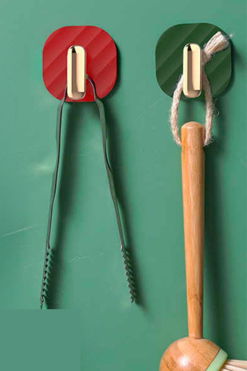 2li Yapışkanlı Retro Askılık Dolap Kapak Kulpu Yeşil