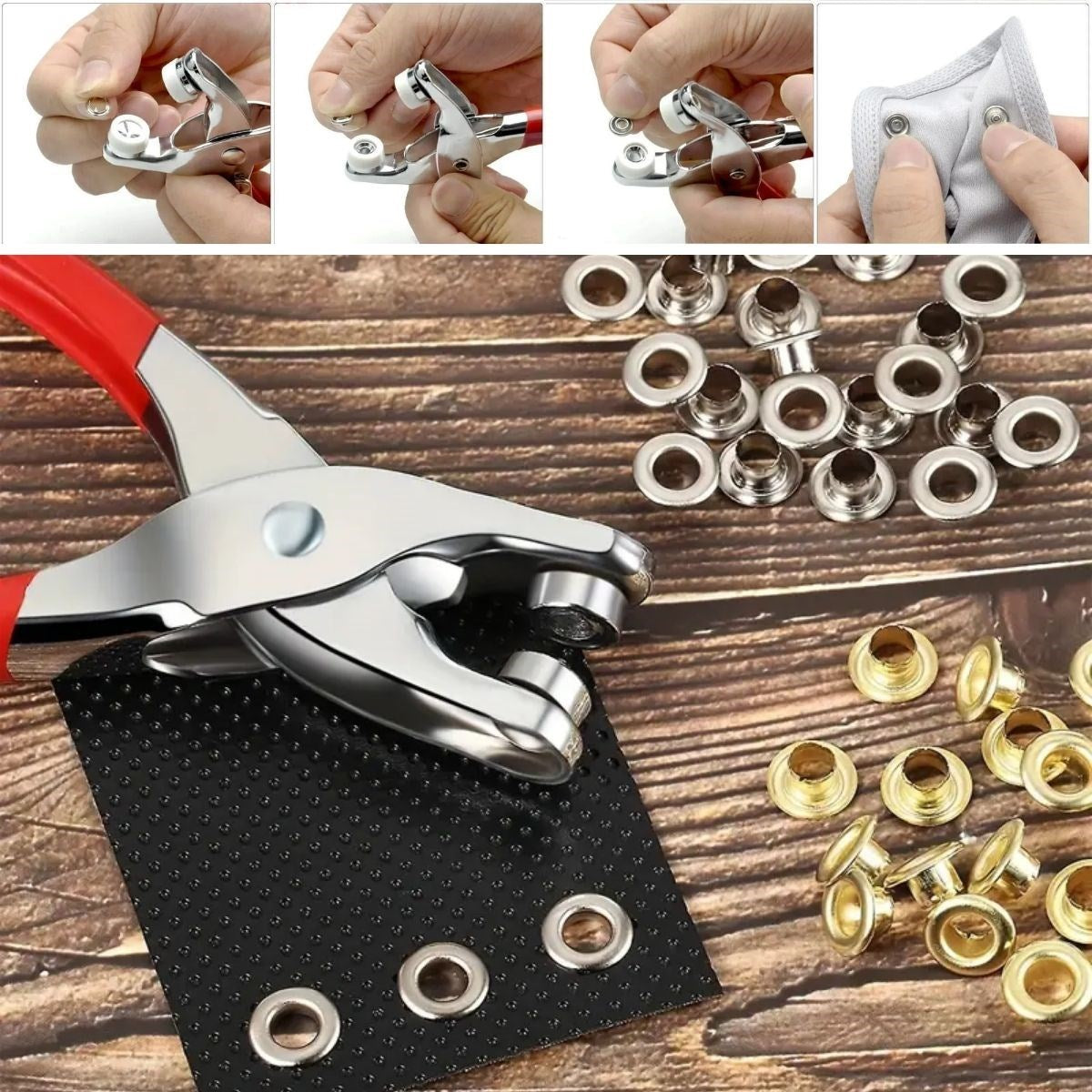 100 adet Paslanmaz Çelik Çıtçıt ve Pense Seti Metal Çıt Çıt Makinesi