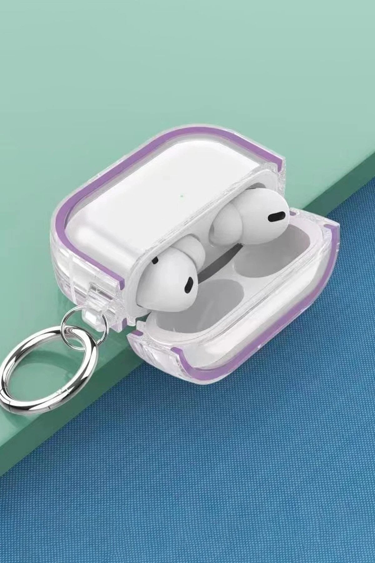 Mey İthalat® Airpods Pro 2 (2.nesil) Shiny Şeffaf Kılıf - Sierra Blue