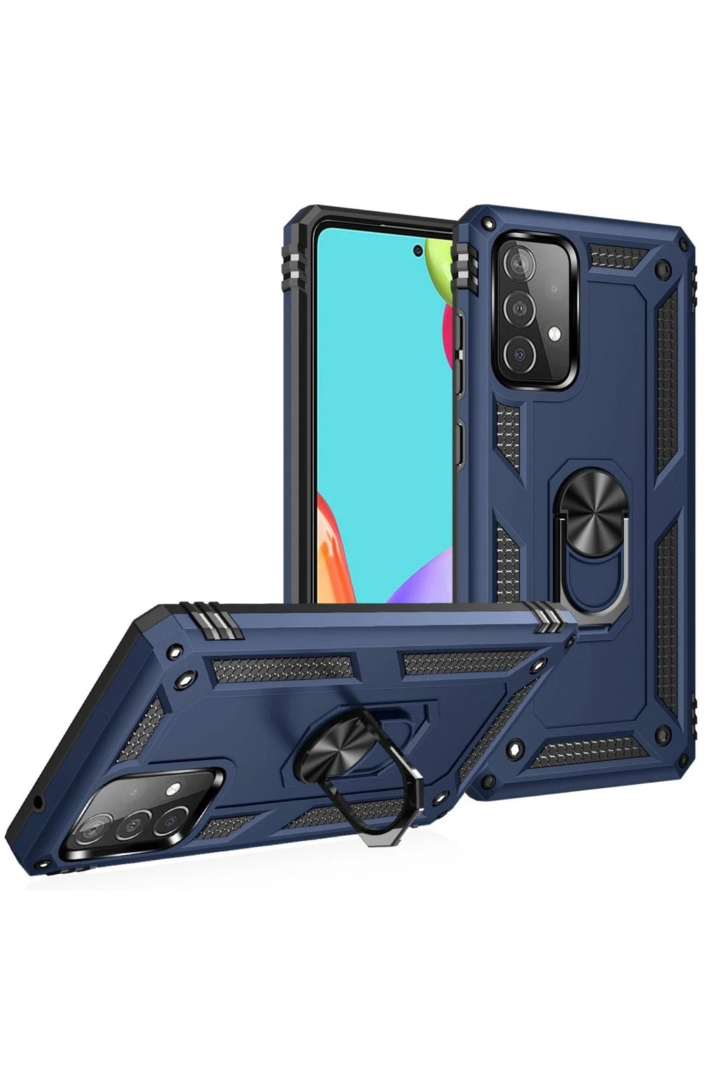 Mey İthalat® Samsung Galaxy A33 5G Kılıf Sofya Yüzüklü Silikon Kapak - Lacivert