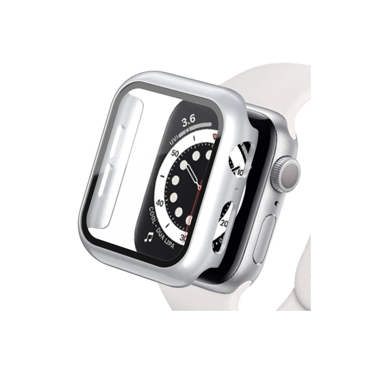 Mey İthalat® Watch Ultra 49mm Camlı Kasa Ekran Koruyucu - Gümüş