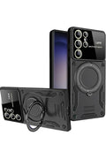Mey İthalat® Samsung Galaxy S25 Ultra Kılıf Joy Lens Standlı Kapak - Siyah