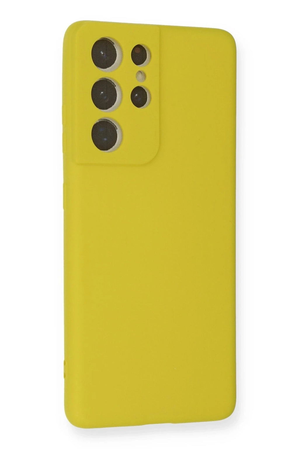 Mey İthalat® Samsung Galaxy S21 Ultra Kılıf Nano içi Kadife Silikon - Sarı