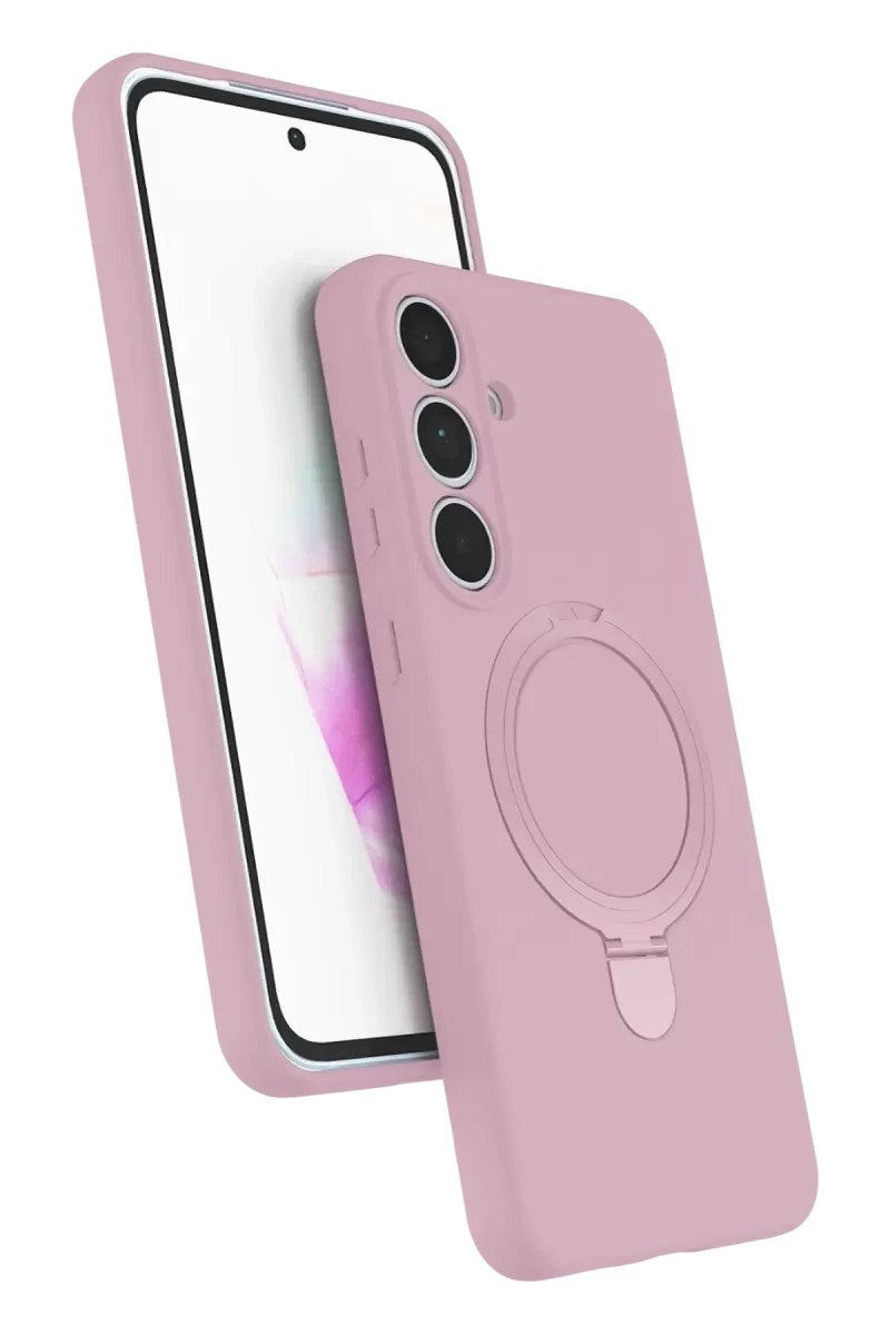Mey İthalat® Samsung Galaxy S24 FE Regal Magsafe Standlı Kapak - Açık Pembe