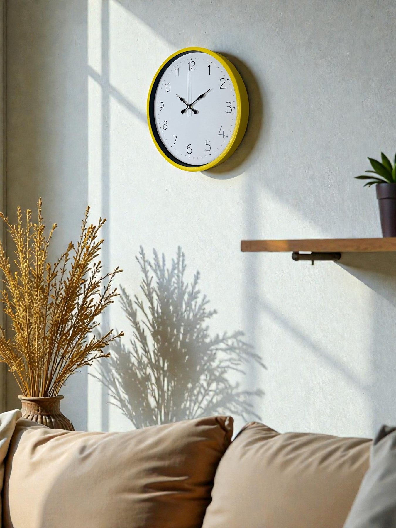 36 Cm Standart Sarı Duvar Saati