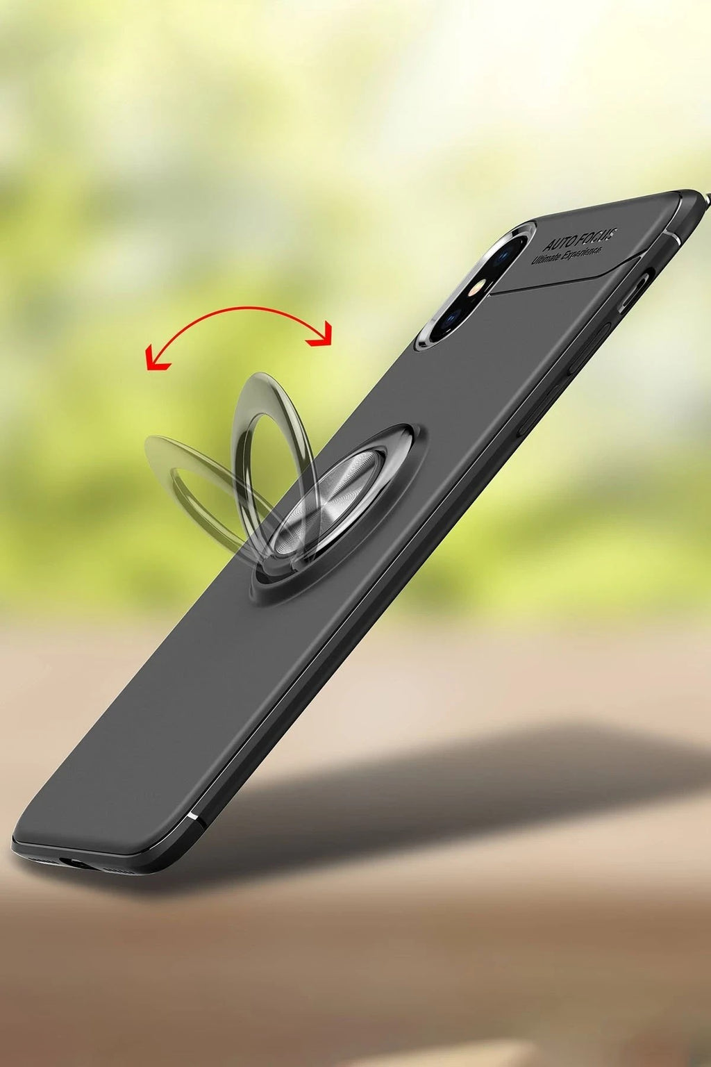 Mey İthalat® iPhone XS Max Kılıf Range Yüzüklü Silikon - Siyah