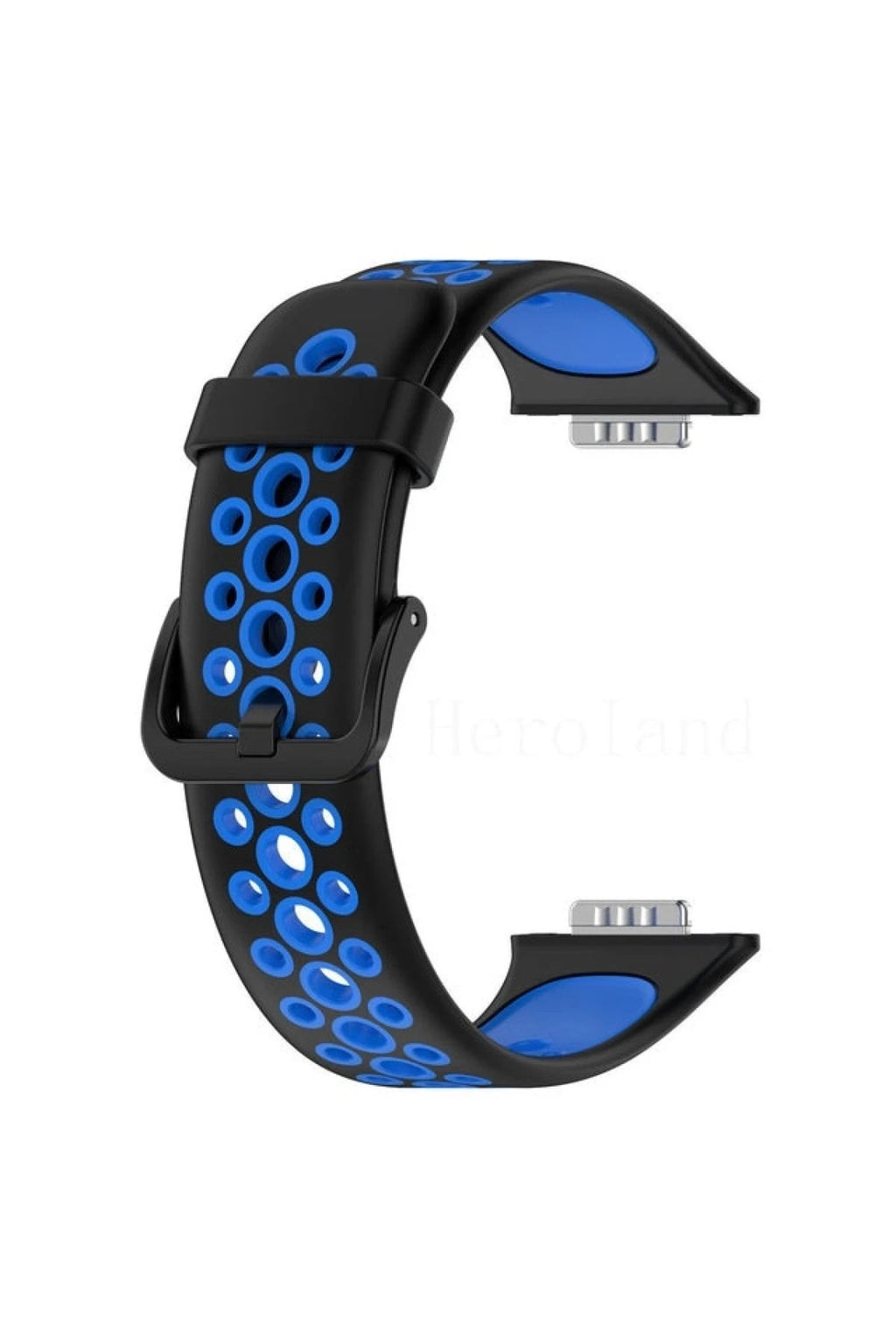 Mey İthalat® Huawei Watch Fit 2 Spor Delikli Kordon - Siyah-Mavi