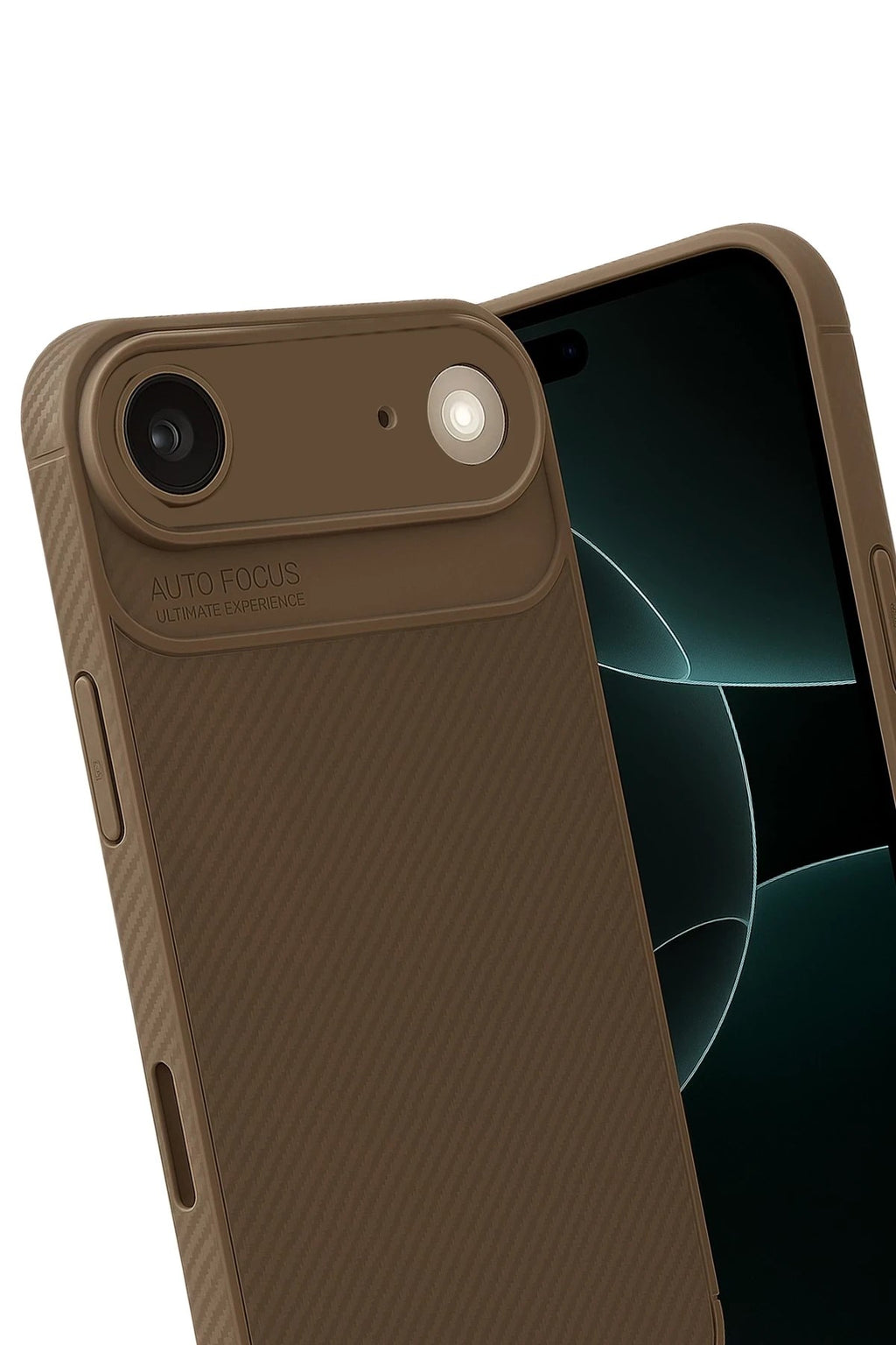 Mey İthalat® iPhone 17 Air Auto Focus Karbon Kapak - Kahverengi