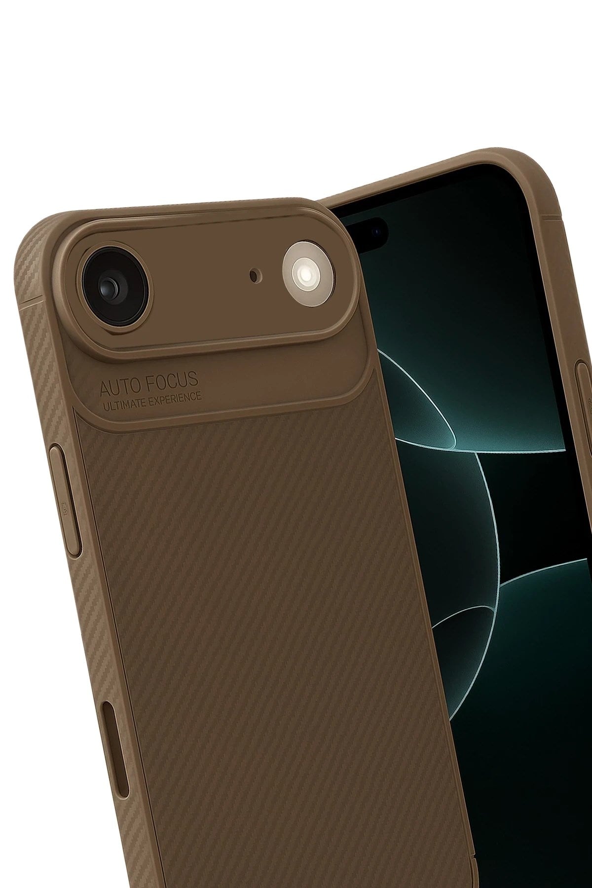 Mey İthalat® iPhone 17 Air Auto Focus Karbon Kapak - Kahverengi