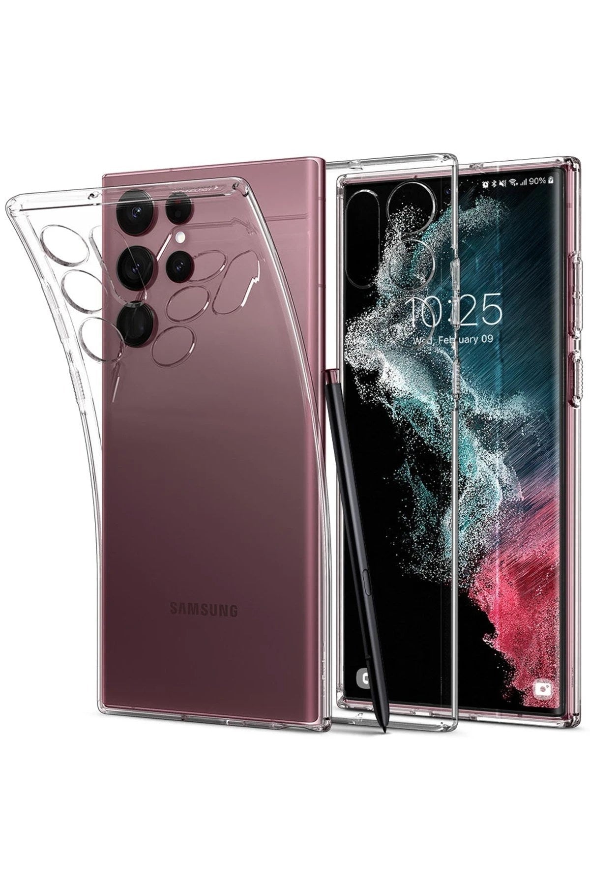 Mey İthalat® Samsung Galaxy S22 Ultra Kılıf Lüx Şeffaf Silikon