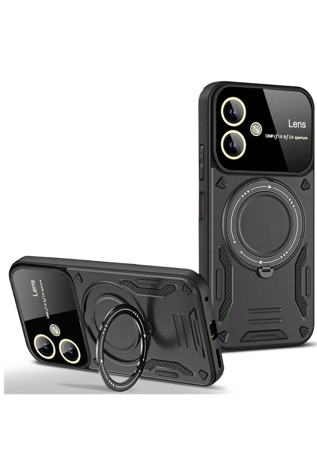 Mey İthalat® Samsung Galaxy A05 Kılıf Joy Lens Standlı Kapak - Siyah
