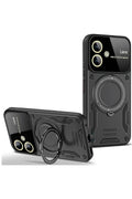 Mey İthalat® Samsung Galaxy A05 Kılıf Joy Lens Standlı Kapak - Siyah