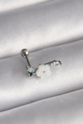 Mey İthalat® 316L Çelik Gümüş Renk Zirkon Taş Detay Beyaz Çiçek Model Tragus Piercing